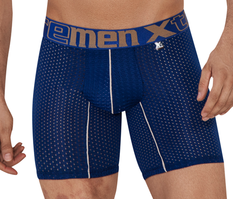 Xtremen Boxer Long Deportivo Mesh Completo Microfibre Men s Underwear Dark Blue