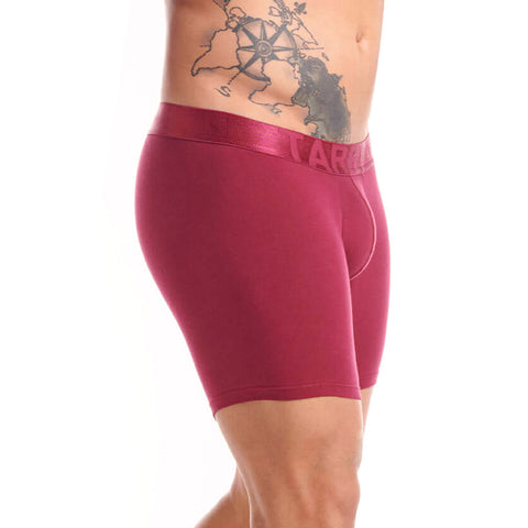Tarrao Boxer Long Fondo Enterno Cotton Men's Underwear, Wine Red