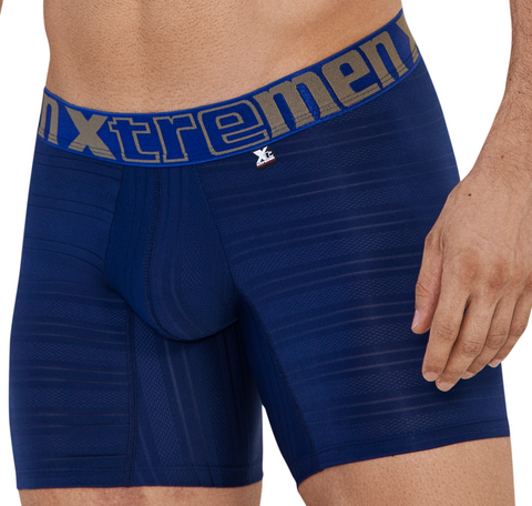 Xtremen Boxer Clasico Largo - Microfibra desagujada Azul Osc