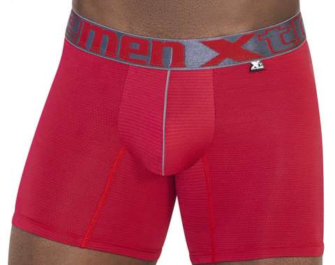 Xtremen Boxer Clasico Largo  Miniprint - Microfibre Red