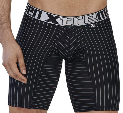 Xtremen Boxer Clasico Largo - Rayas  TIZA Microfibre Black