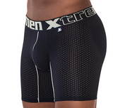 Xtremen Boxer Long Deportivo Mesh Completo Microfibre Men's Underwear, Black