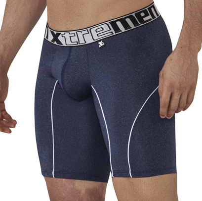 Xtremen Boxer Deportivo Largo - Microfibra JASPE 1X1 Azul Osc