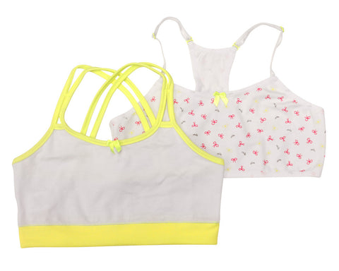 Formas Intimas 14650 Nenitas Girl's Vest Top 2-Pack, White/Yellow