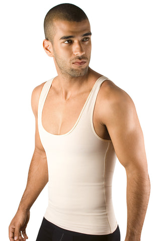 Moldeate Men's Shapewear Compression Vest, Natural