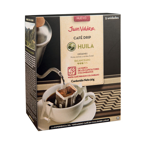 Juan Valdez® 'Drip' Huila Ground Coffee Sachets, 5 Pack